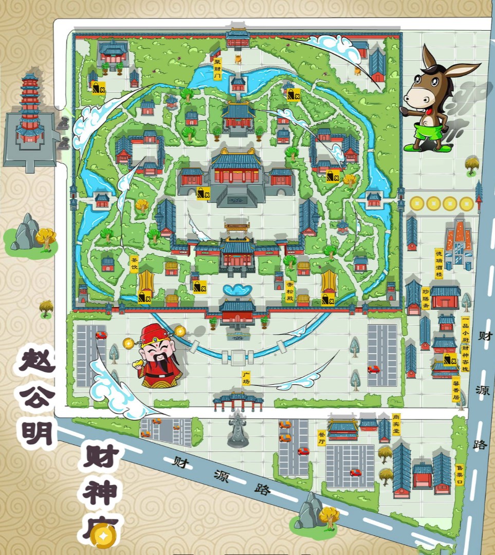 柳北寺庙类手绘地图